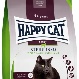 Geprüft Sparpaket HAPPY CAT Supreme Sterilised Adult Weide-Lamm 2 x 4 kg Katzentrockenfutter
